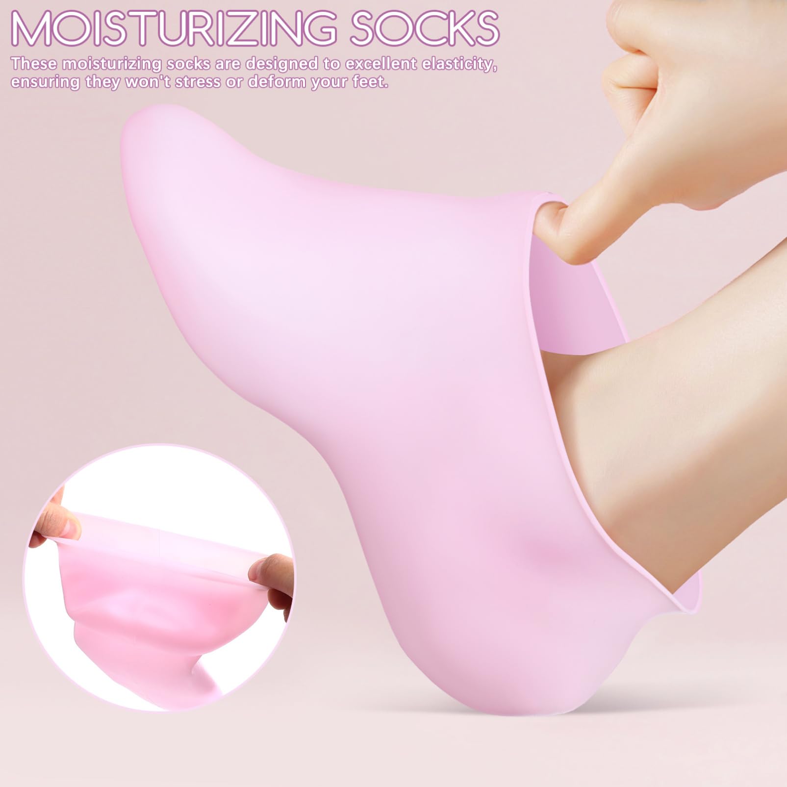 Gogogmee 4 Pairs Moisturizing Socks Silicon Socks Warm Length for Foot Care Spa Use