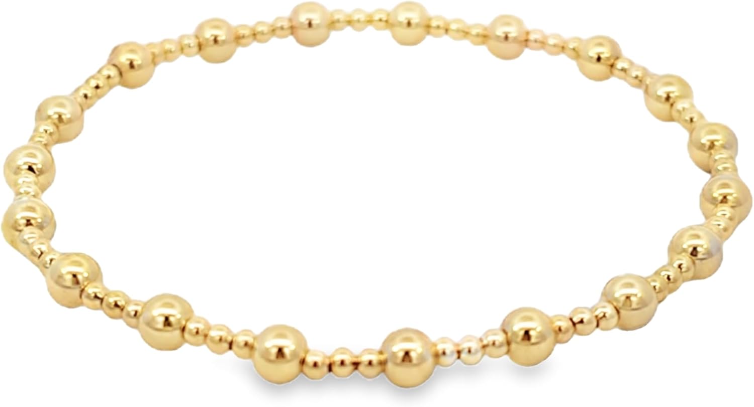 Anela 14Kt Gold Filled Beaded Bracelet for Women – Tarnish-Free Waterproof Dainty Jewelry, Stackable & Hypoallergenic Gift
