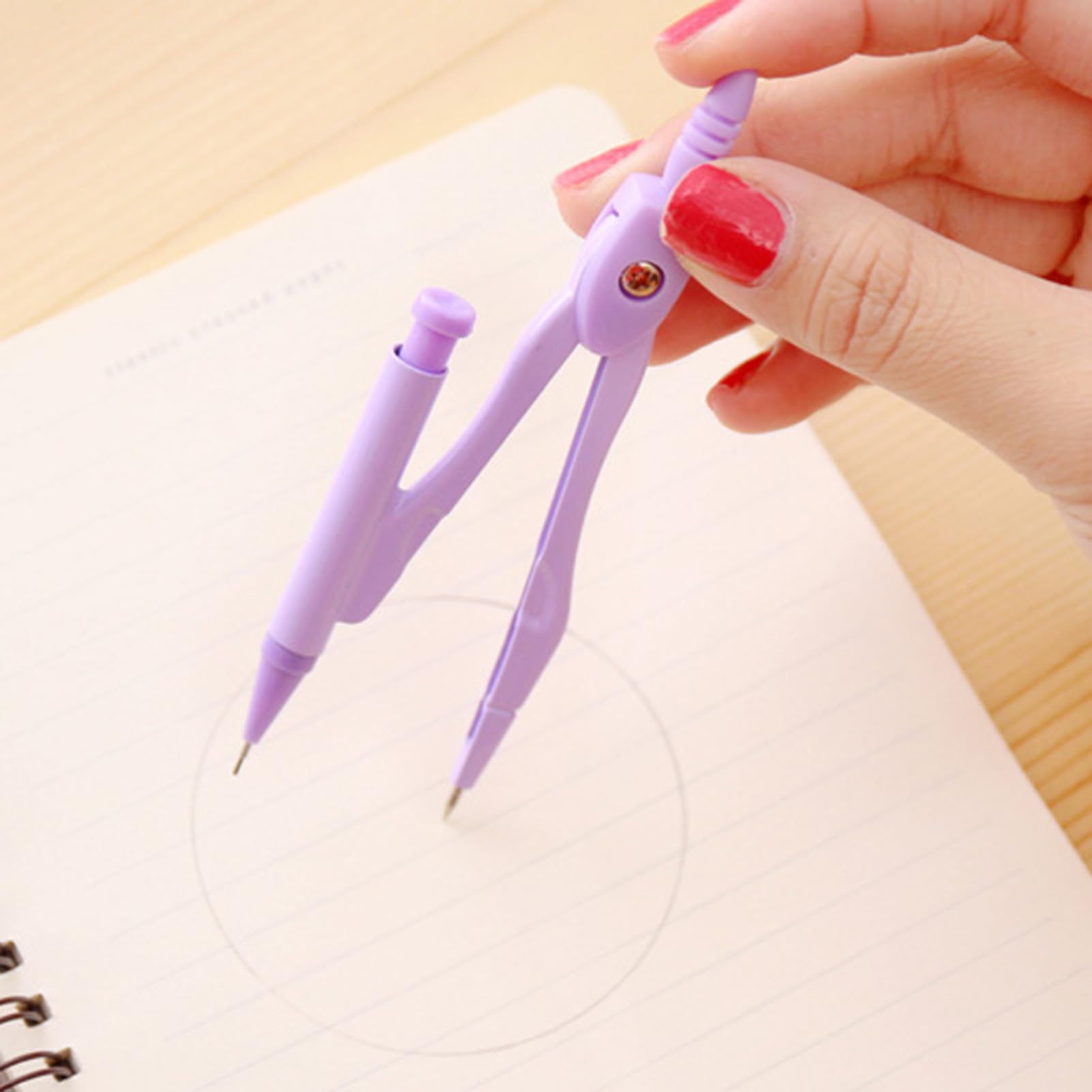 Geometrie Set 7-teilig Zirkelkasten mit Metall-Zirkel Lineal Winkelmesser Radiergummi und Druckbleistift Präzises Mathematik Set für Schüler und Schule mit Aufbewahrungsbox Pastellblau Zufällige Farba