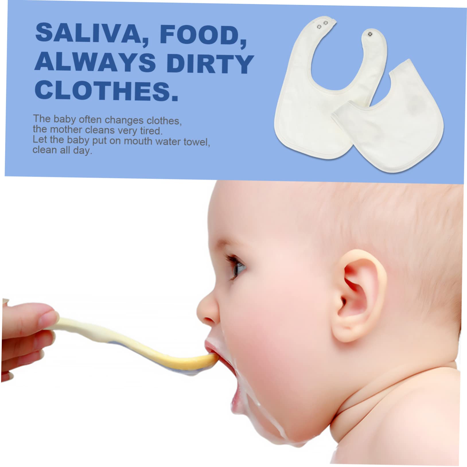 8 pièces Bavoirs Unisex pour Coton Absorbant avec Boutons Pression pour Éviter Écoulements et Protéger Vêtements Lors de Alimentation Dentition