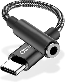 Oliveria USB C to 3.5mm Headphone Jack Adapter, Audio Adaptor Type C to Aux Audio Dongle Compatible with Samsung Galaxy S23 S22 S21 S20 Ultra S20+ Note 20, Pixel 6 Pro/6, iPad Pro (11in/12.9) and More