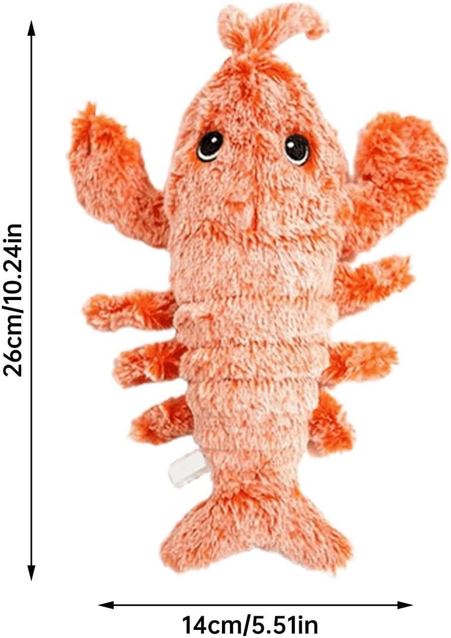 2 Pcs Floppy Lobster Dog Toys, Furry Fellow Interactive Dog Toy Lobster, Plush Jumping Lobster Interactive Toy, USB Rechargeable, Motion Activated Moving Pet Toy, Plush Pet Chew Toy (Pink&Orange)