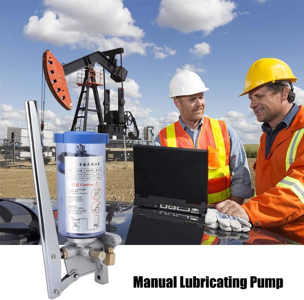 Manual Lubricating Pump, LSG-05 Hand Operated Grease Lubricator 6mm Outlet/500CC for CNC Machine Tool and Machining Center