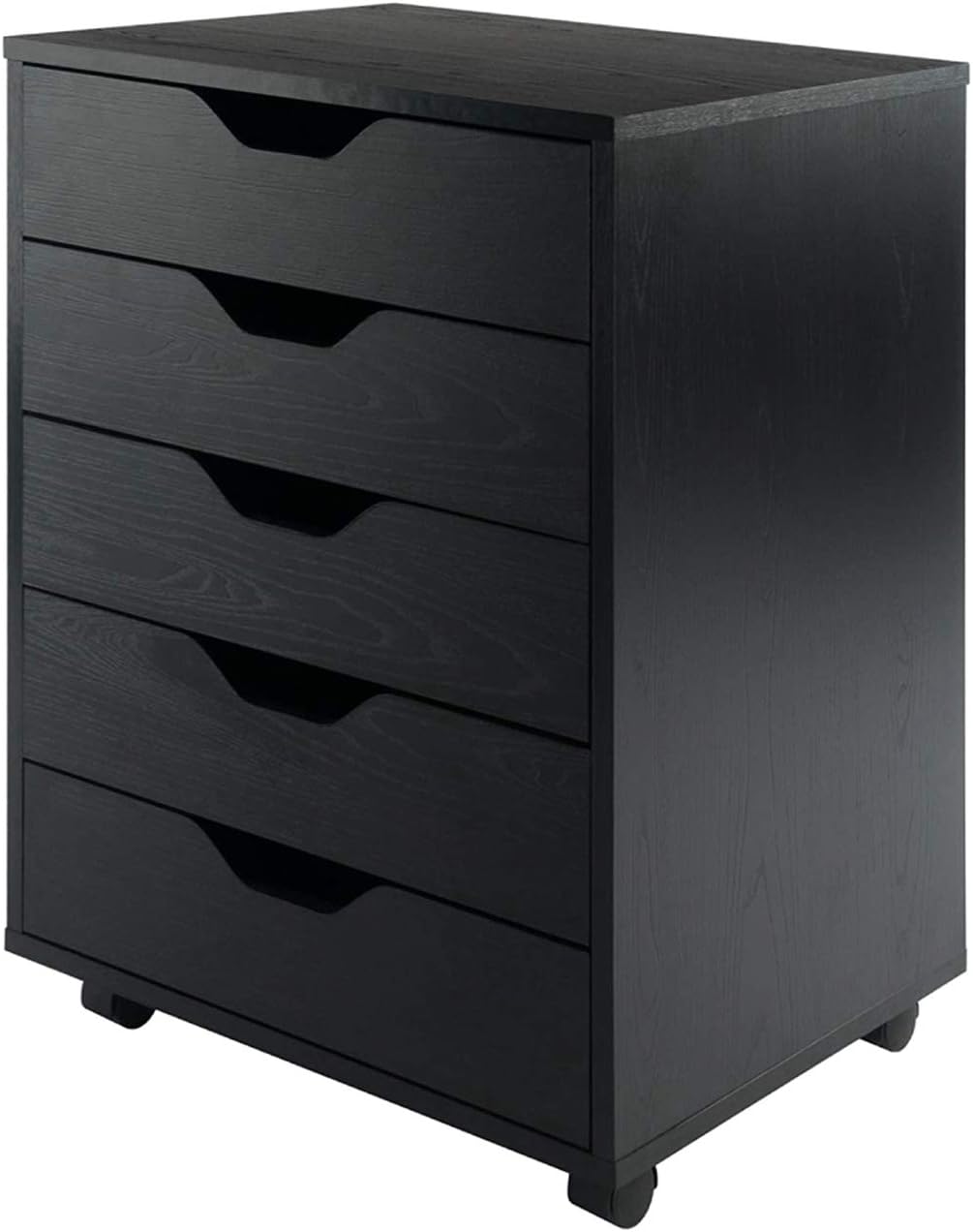 5-Drawer Wood Filing Cabinet, Mobile Storage Cabinet for Closet/Office Black Color Classic File Cabinets Storage Filing Cabinet for Home Office,Anti-tilt Structure MITPATY
