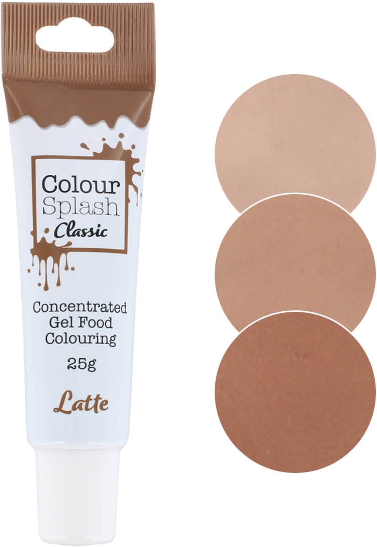 Colour Splash Food Colouring Gel | Latte | Highly Concentrated Gels, Easy To Use Squeezy Tubes, Edible Ingredients, Transform Plain Cakes Into Bright, Eye-Catching Creations - Latte Brown 25g