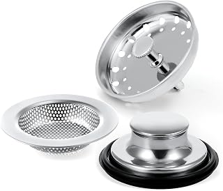 3pcs Sink Stopper Strainer, Stainless Steel Kitchen Sink Drain Strainer Silver Sink Drain Filter Universal Anti-Clogging Kitchen Sink Plug Strainer