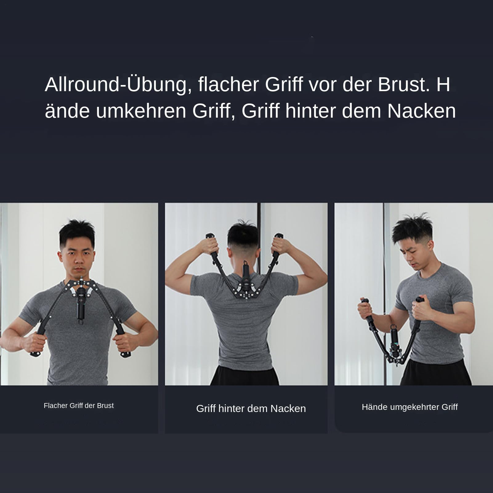 ARM -Trainer für Männer, Brust -Training für Männer Home Fitnessstudio Back | Einstellbar 22-440 lbs Hydraulikwiderstand, Expander-Bauchrad für häusliche Brust für das Oberkörper-Oberkörper