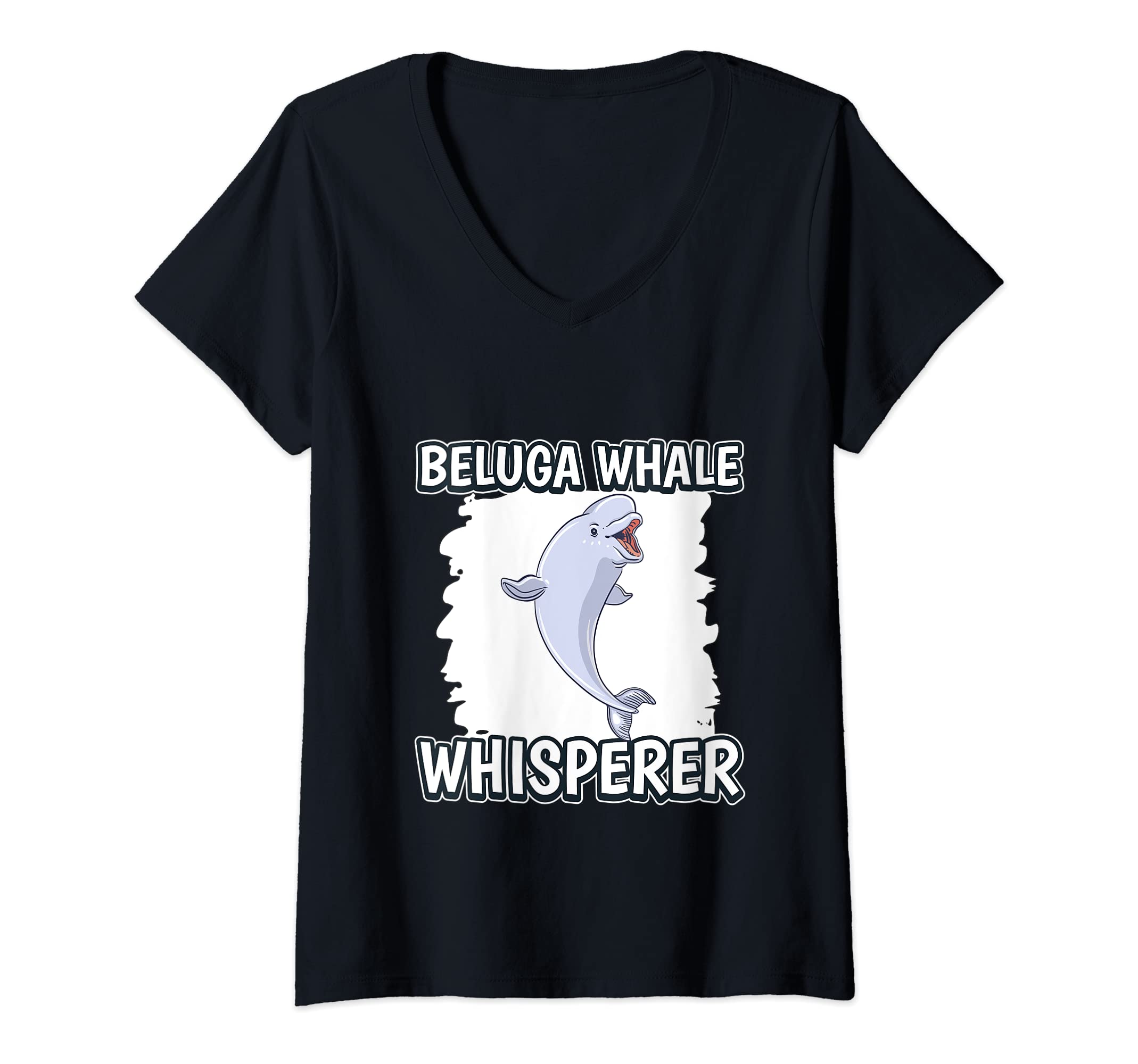 Womens Beluga Whale Whisperer Beluga Whale V-Neck T-Shirt