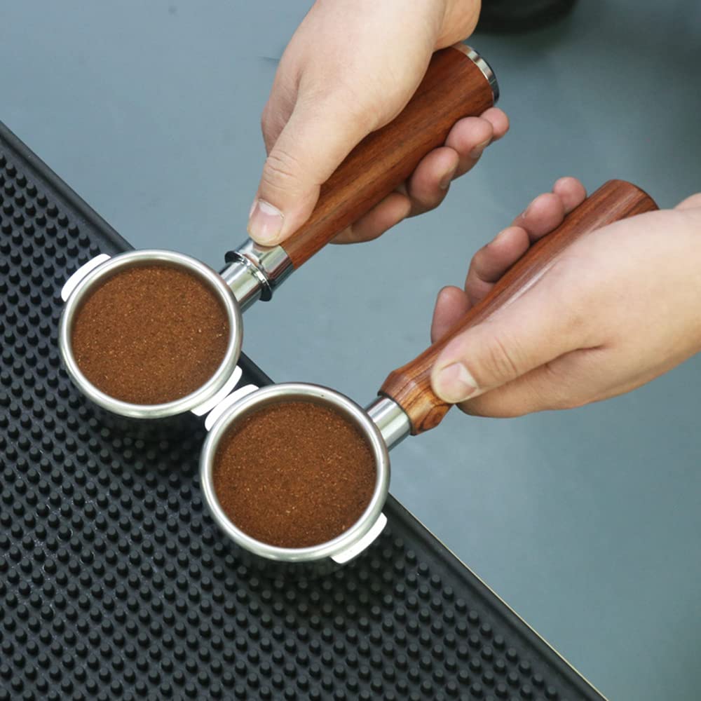 Portafiltro sin fondo de acero inoxidable de 58 mm con cesta de filtro de taza, apto para cafetera espresso Breville, dos orejas, tipo A