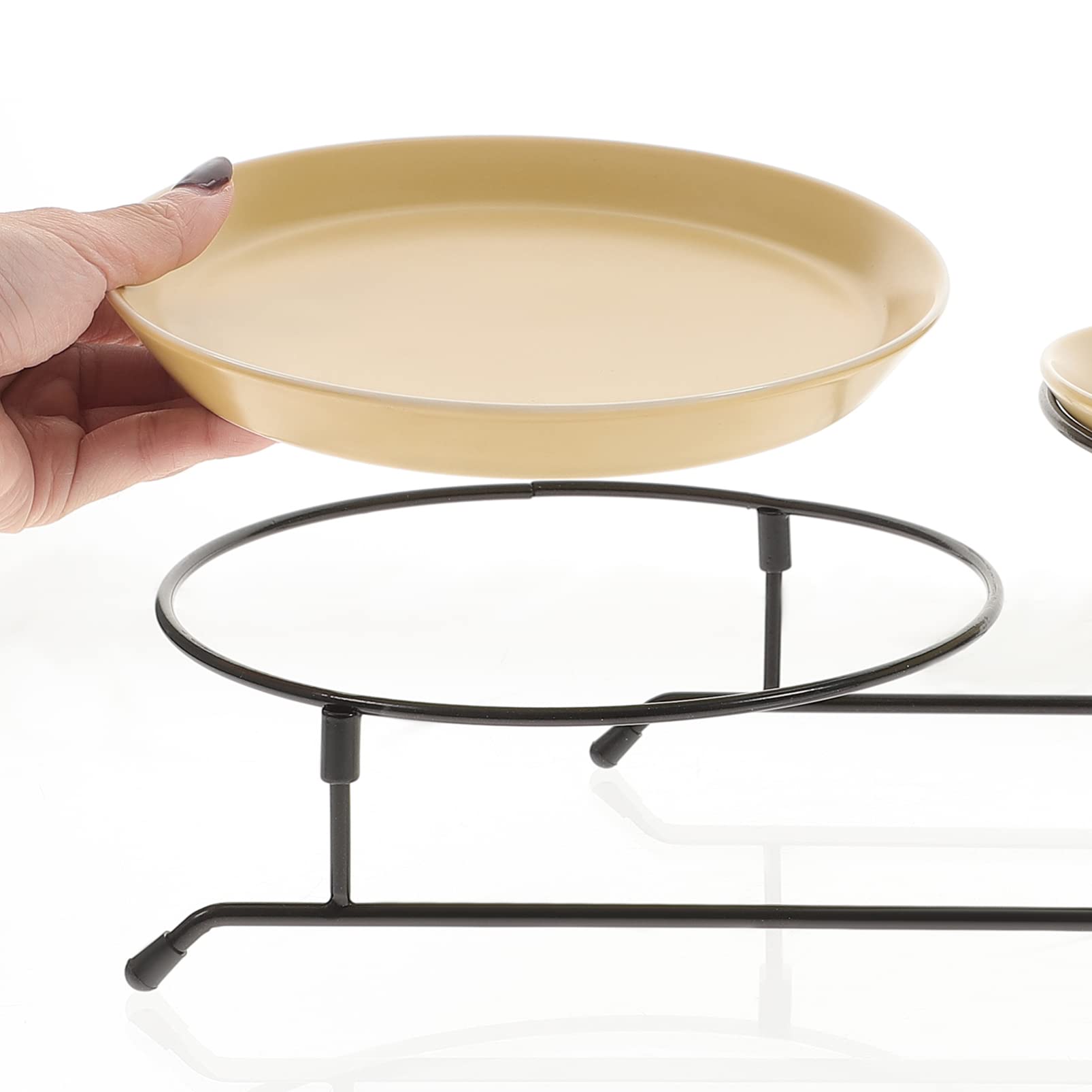 STOBAZA Two Tier Cake Stand Cake Serving Stand Wedding Cake Stands 2-tier Cake Stand Cupcake Holder Dessert Trays Cup Cake Stand Dessert Serving Clear Cake Stand Cake Tray Fruit Trays Iron