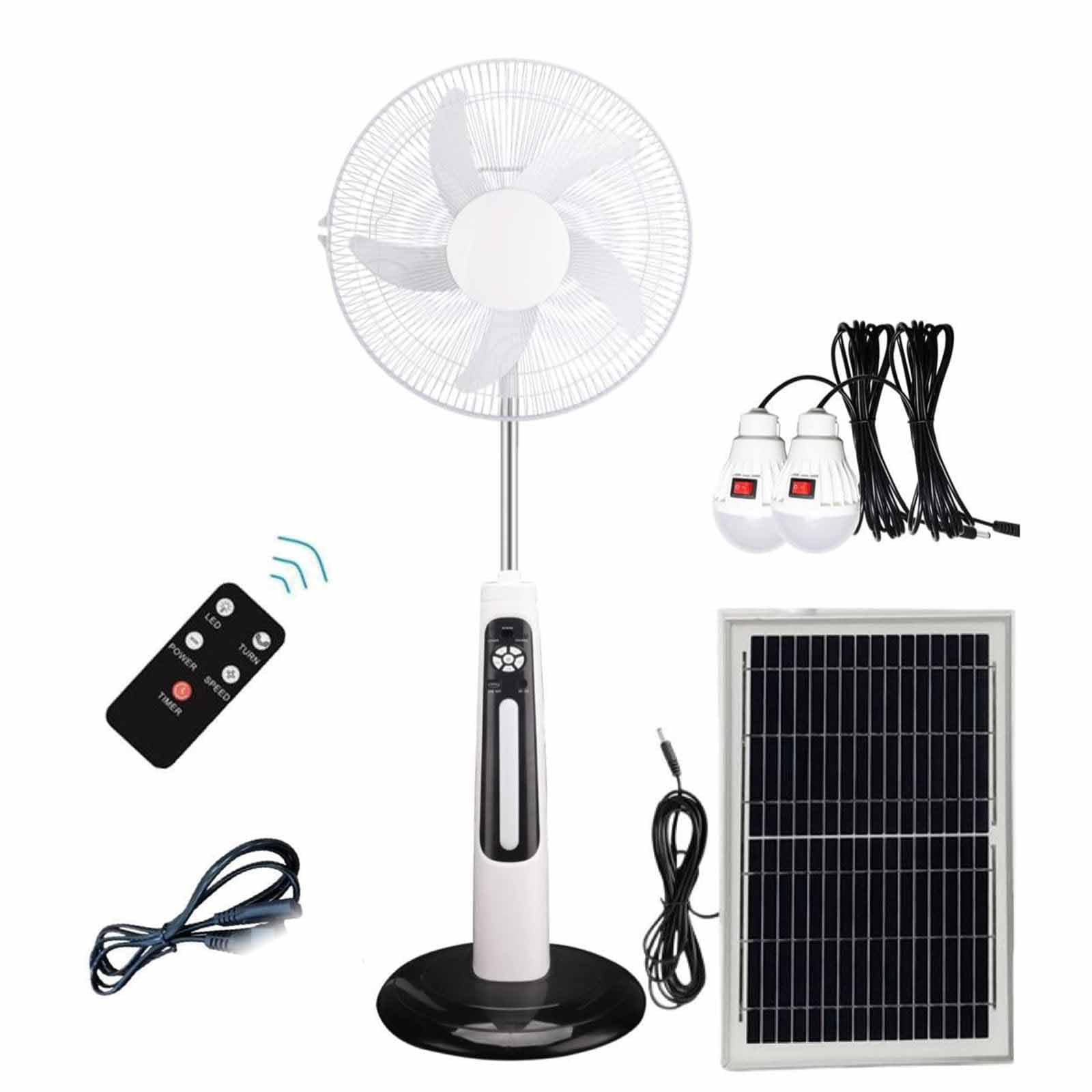 Ventilateur solaire de bureau contre la chaleur étouffante avec 9 vitesses et USB