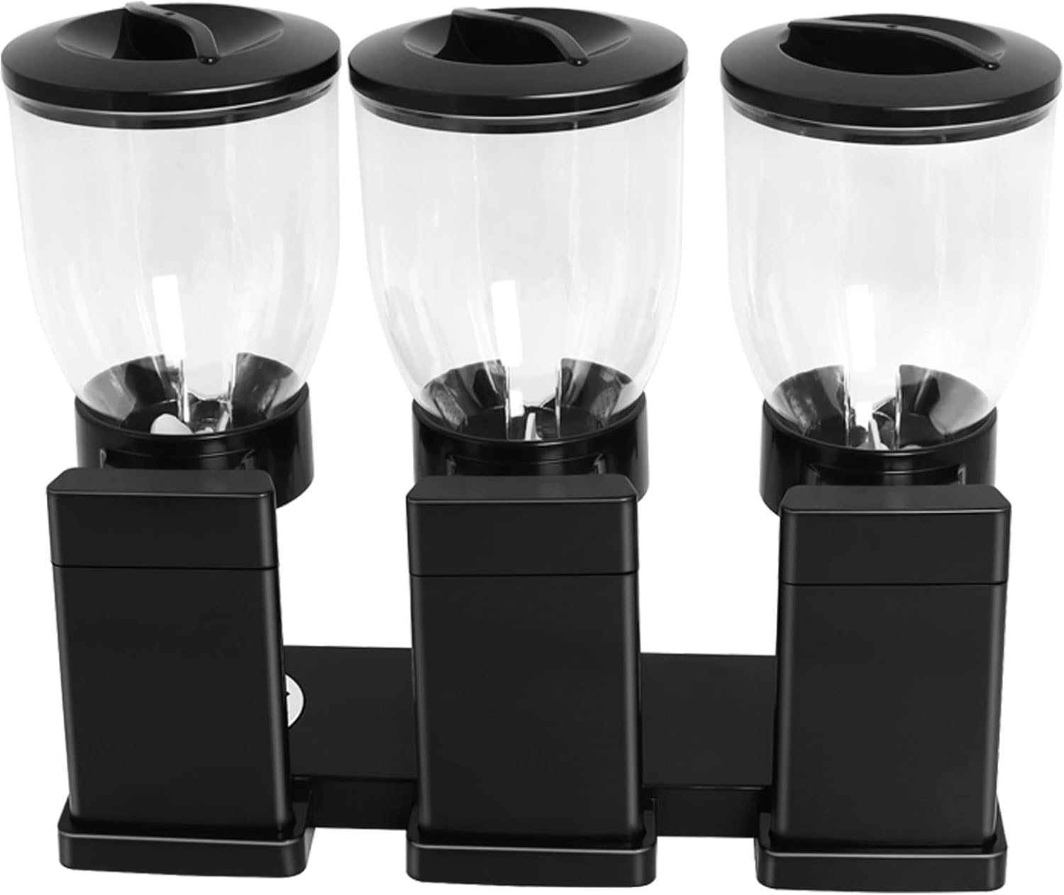 Cereal Dispenser Countertop, Large Capacity Cereal Dispenser for Pantry, Triple Dry Food Dispenser Cereal Containers Storage Dispenser for Candy Nuts Grain Rice Snack Granola(Black)