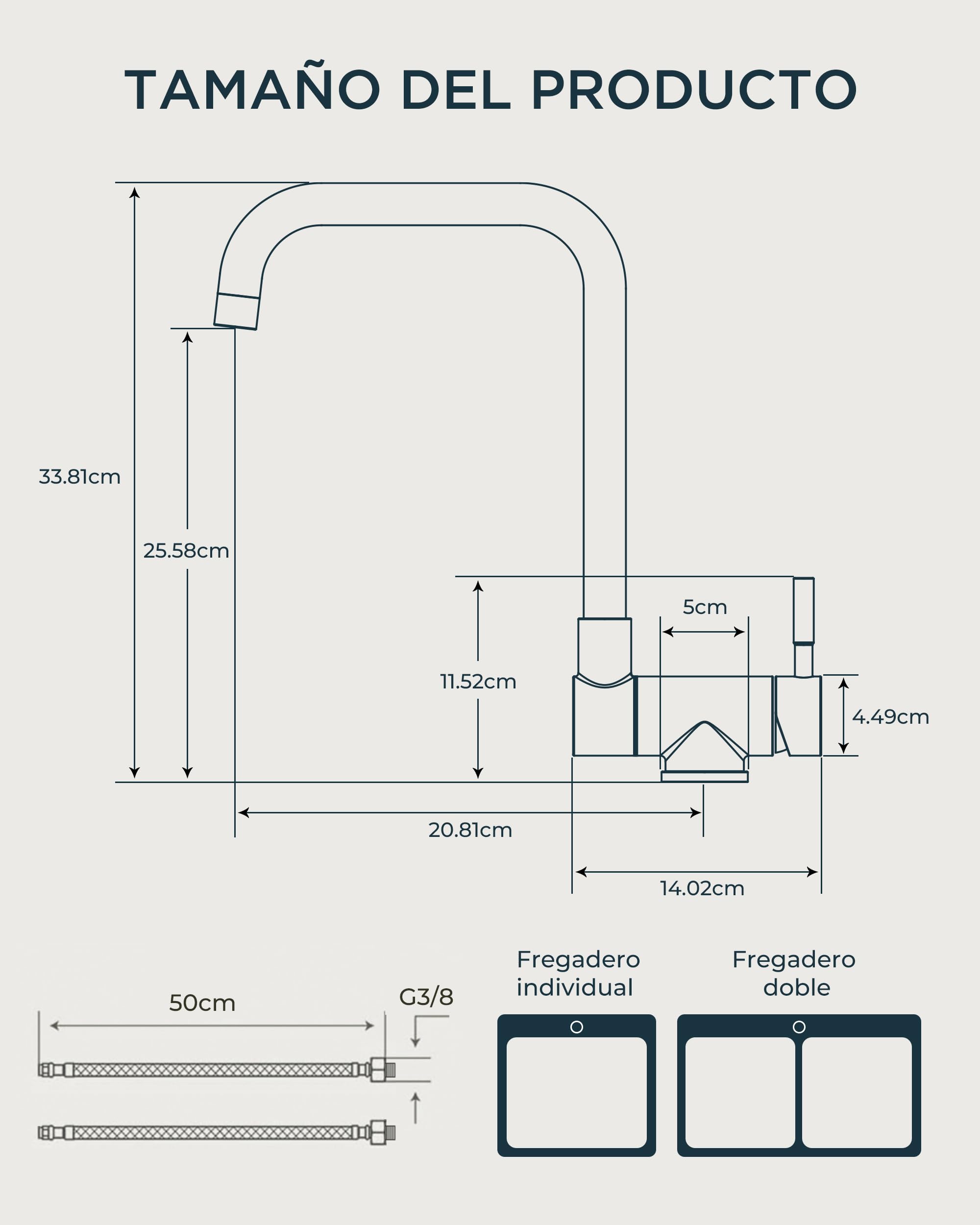 FORIOUS Grifo Cocina, Grifos Cocina Fregadero con Función Giratorio 360° y Plegable, Diseño en Forma de L de Acero Inoxidable, Monomando Para Agua Caliente y Fría Torneira de Cozinha