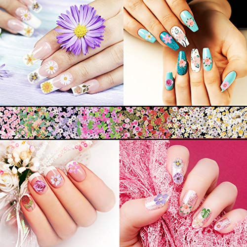 9 Boxes 3D Flower Nail Design Sequins Decals Sticker Colorful Mixed Flowers Leaves Design Slice Nail Flakes For Nail Face Body Decoration Diy Crafting #TOP4
