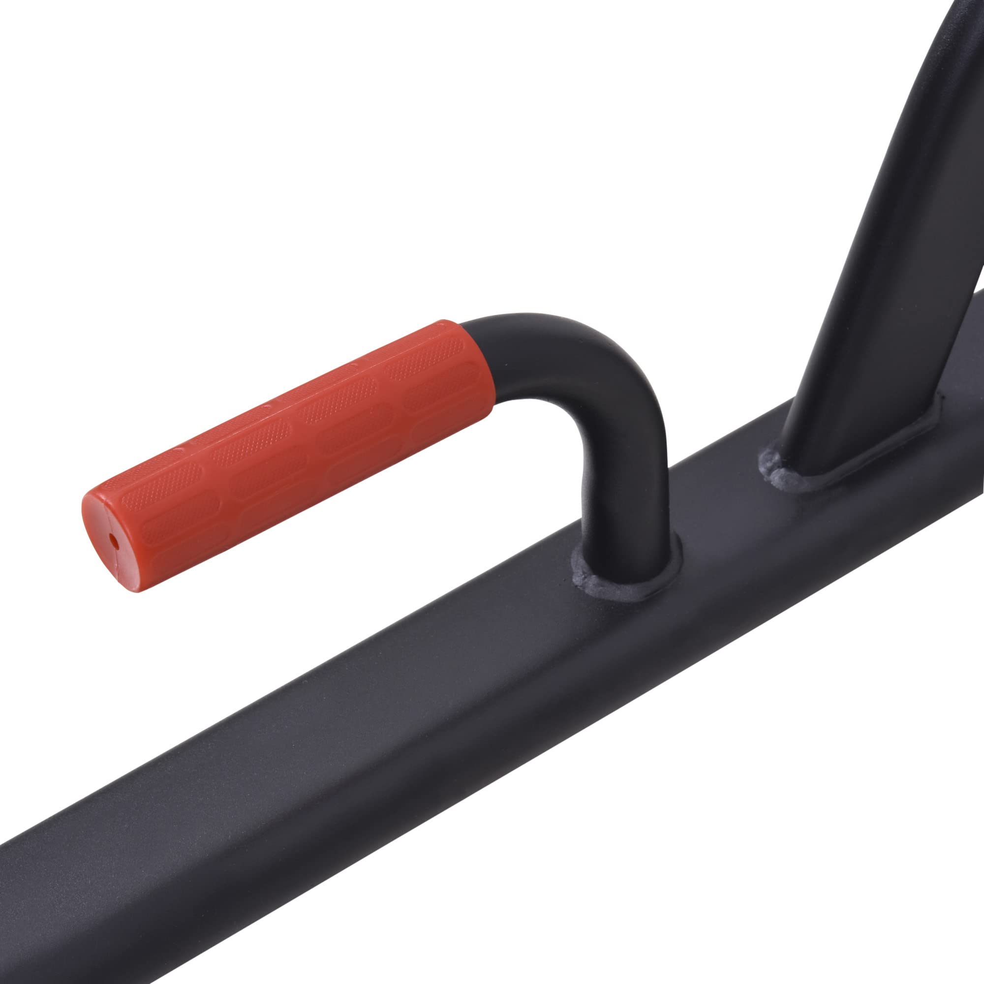 HOMCOM Station de Traction Musculation Multifonctions Punching Ball Chaise Romaine Hauteur réglable Acier Noir Rouge