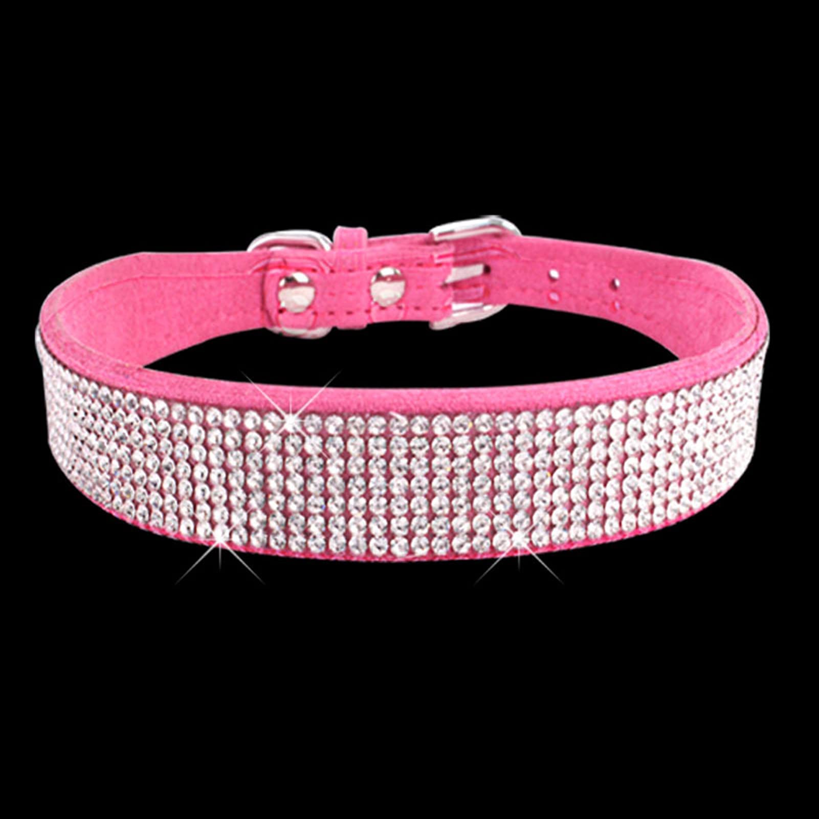 Hondenhalsband met diamanten, lederen halsband met