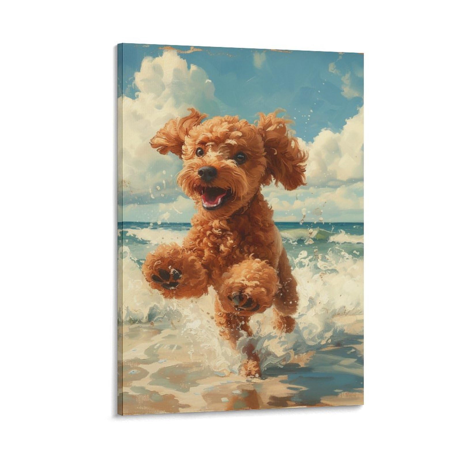 DHBANEIOK Cockapoo Art - Oil Paintings Reproduction Modern Giclee Canvas Print Artwork Pictures on Canvas Wall Art for Home Office Decorations 16x24inch(40x60cm)