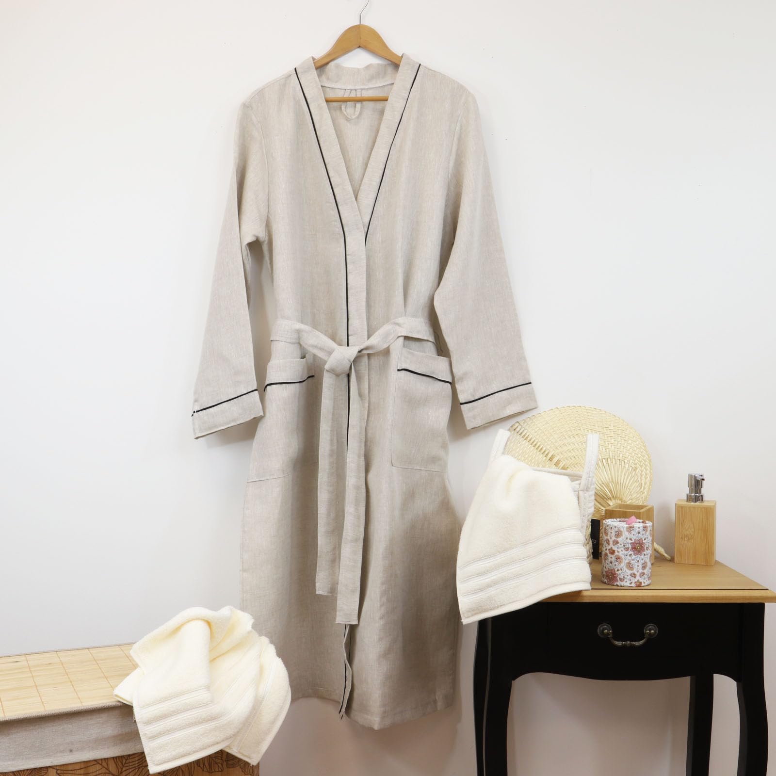 Peignoir mixte 100% lin naturel Allure