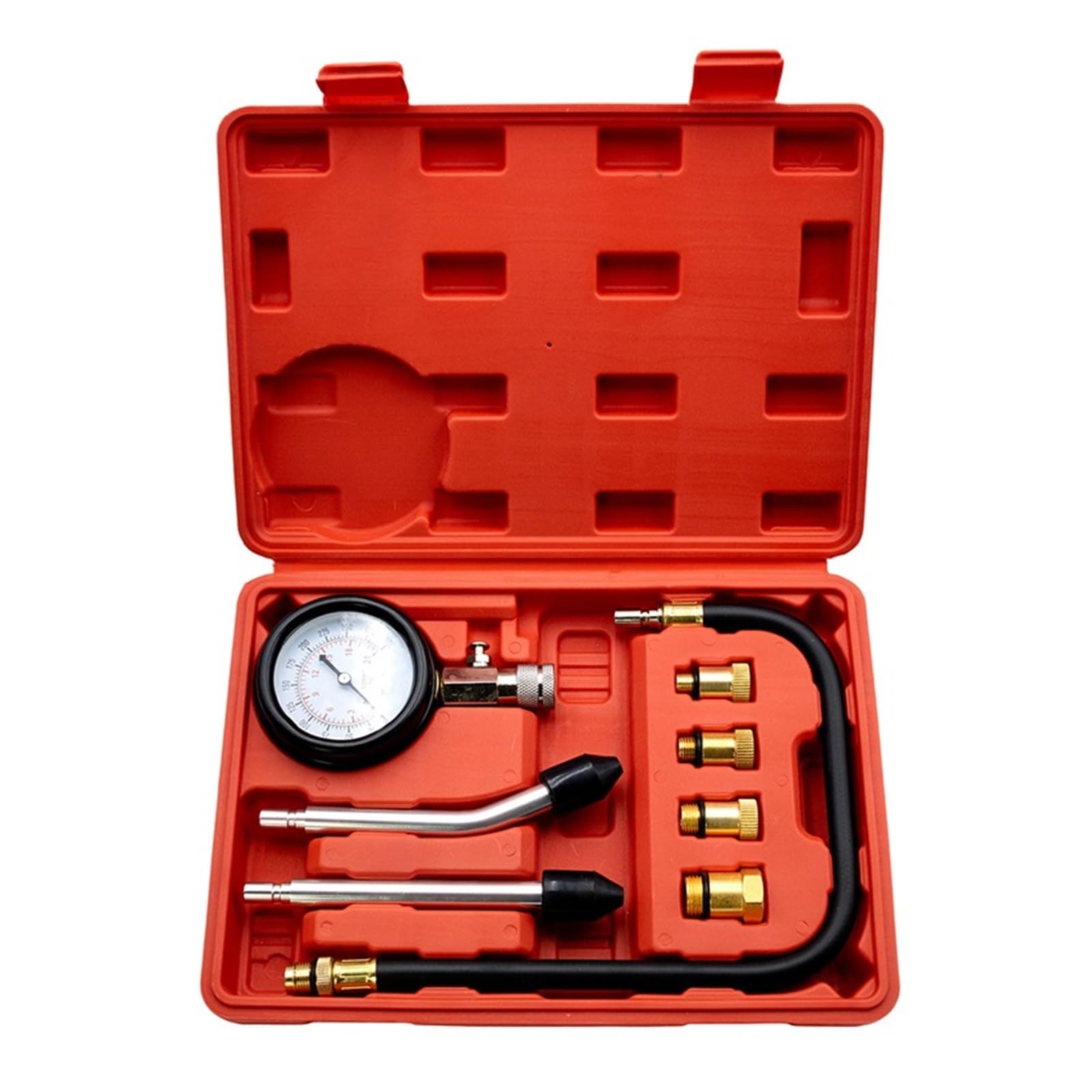 Zestaw Testowy Miernika Ciśnienia W Cylindrze Motocykla Dwufunkcyjnego Benzyna Silnik Benzynowy Silnika WystarczająCo DokłAdny(8pcs set)