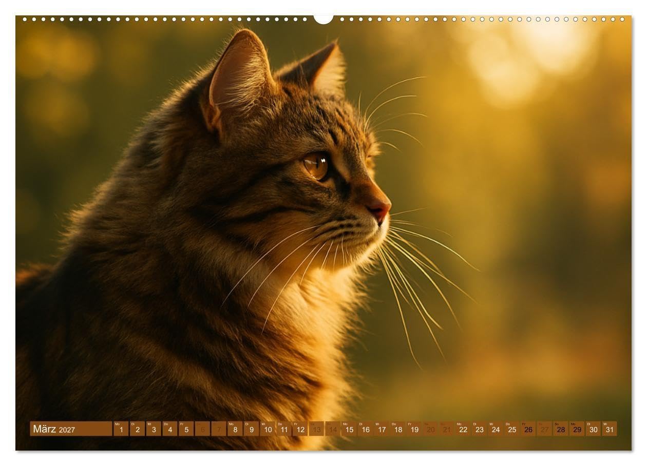 Katzenblicke – Eleganz und Anmut (hochwertiger Premium Wandkalender 2027 DIN A2 quer), Kunstdruck in Hochglanz: Kunstvolle Katzenbilder fürs ganze Jahr (CALVENDO Tiere)