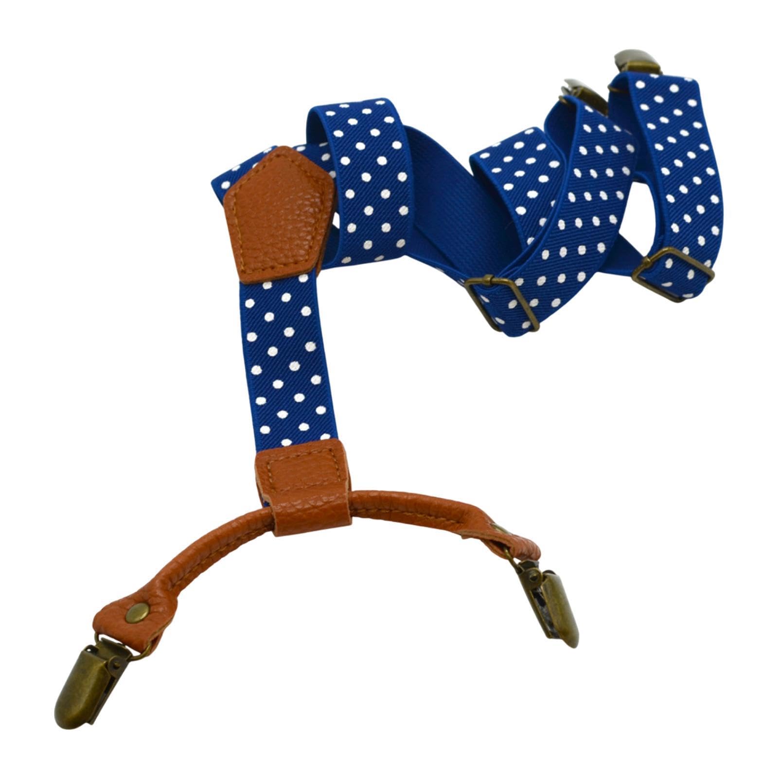 DYNWAVE Kids Suspender with Clips Pants Suspender for Trousers Party Wedding Formal Wear, Blue