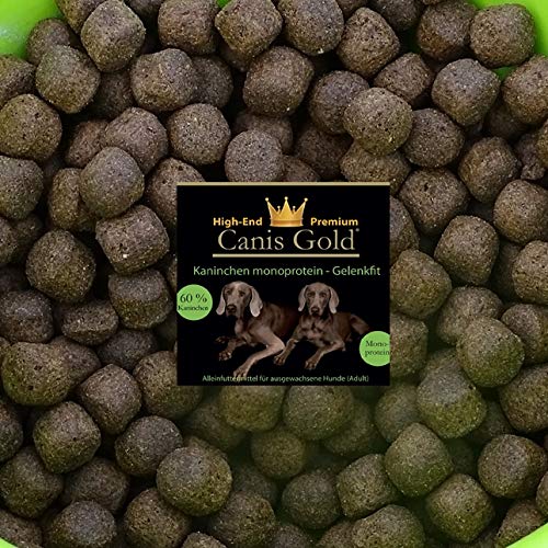 Canis Gold 10 kg Adult 60% Kaninchen | Monoprotein | getreidefreies Super Premium Hunde Trockenfutter | mit Grünlippmuschel