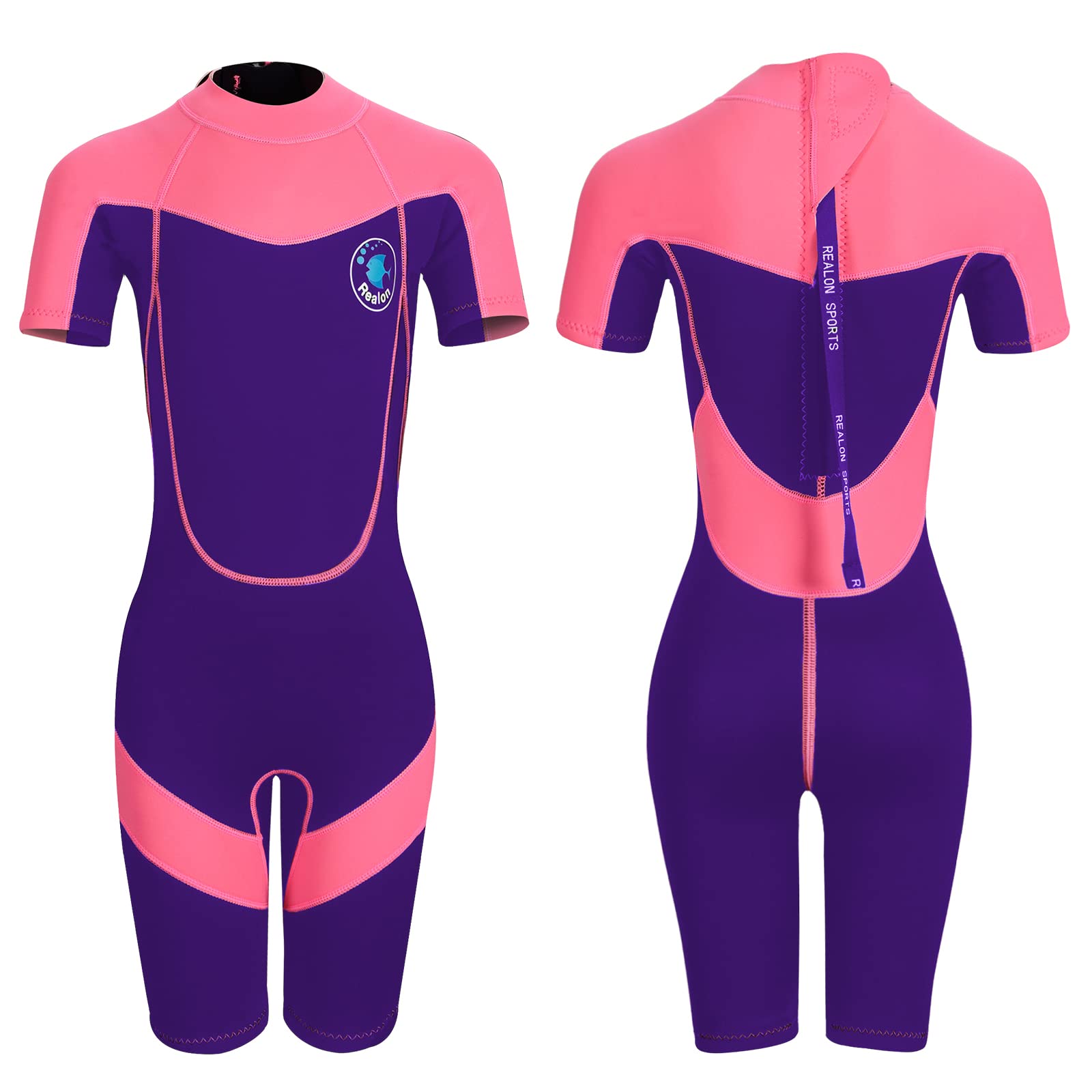 Shorty Wetsuit Kids for Boys/Girls Shorty Baby One Piece Wet Suit 2mm Neoprene Wet Suit Shorty Back Zipper 3t to 12t Toddler/Infant Swimsuit for Surfing Snorkeling Swimming