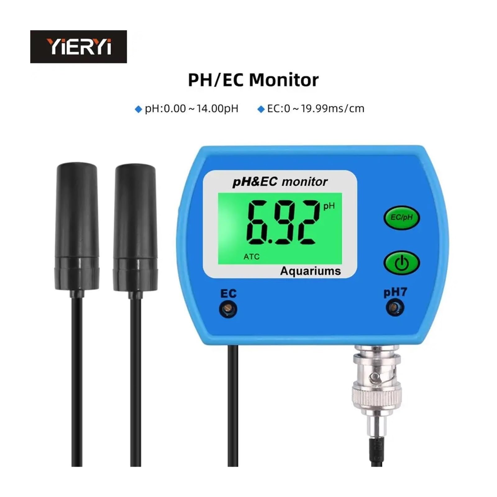 Przepływomierz, Profesjonalny miernik pH 2 w 1 Miernik EC do akwarium Wieloparametrowy monitor ści wody Monitor PH/online Acidometer