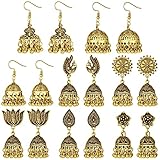 Glenmal 8 Pairs Jhumka Indian Earrings Metal Bohemian Chandelier Dangle Earring for Women Girls(Bohemia)