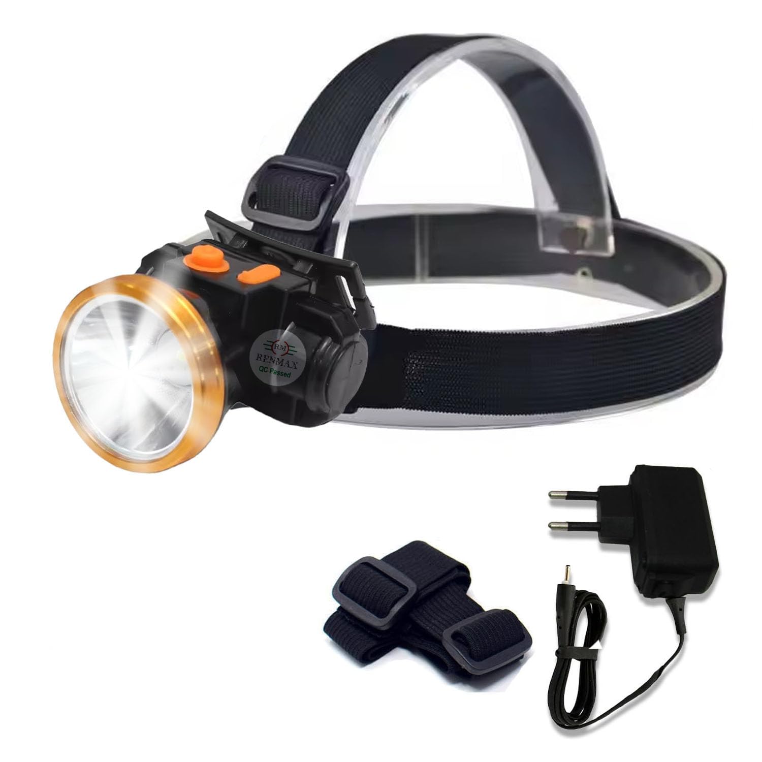 Compact Head Torch Weatherproof LED Flash Spotlight Rechargable for Cycling Camping Caving Hiking Hunting Trekking ABS Plastic - 1Pc (50W LED-952)