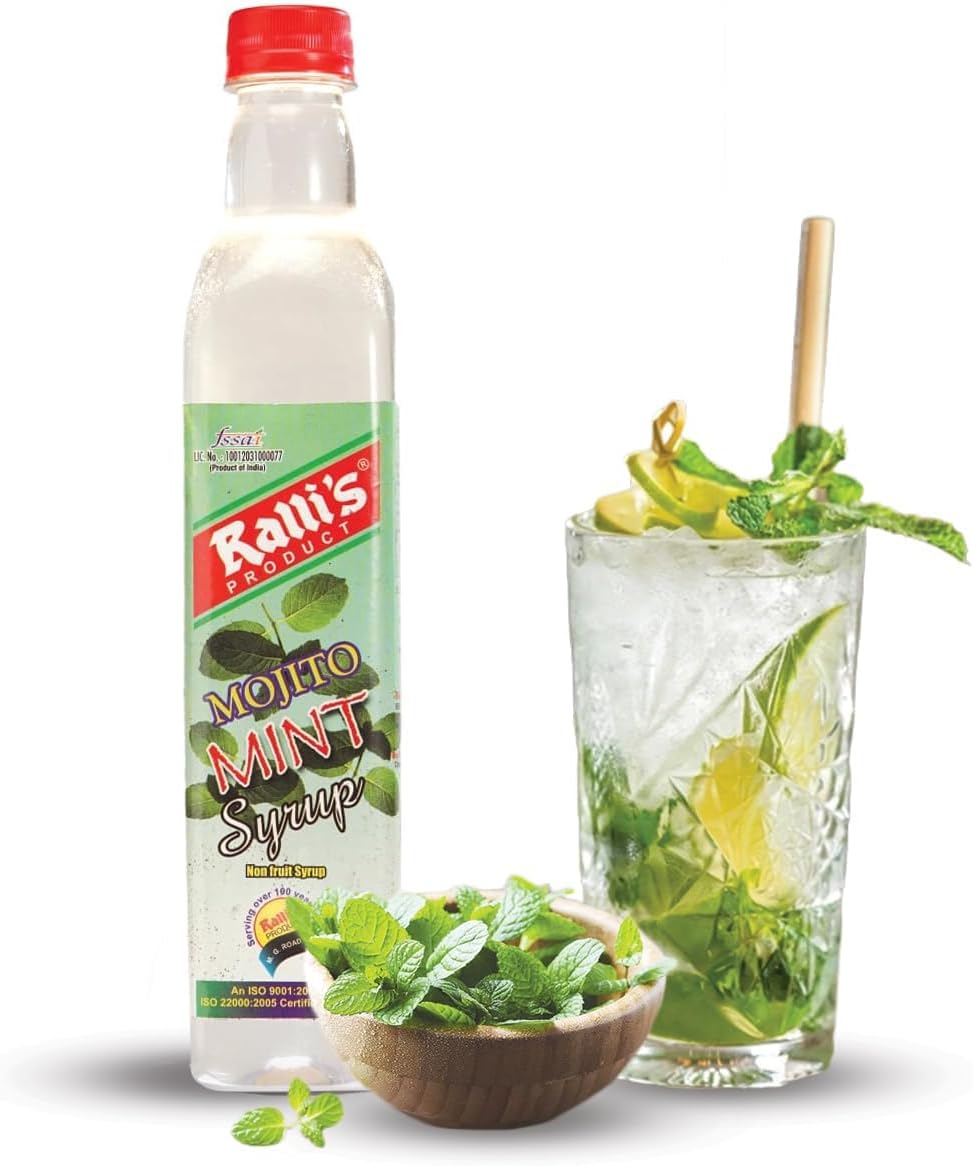 Ralli's Mojito Mint Syrup 500ml | Mixer for Mocktails, Cocktails, Drinks, Juices & Beverages