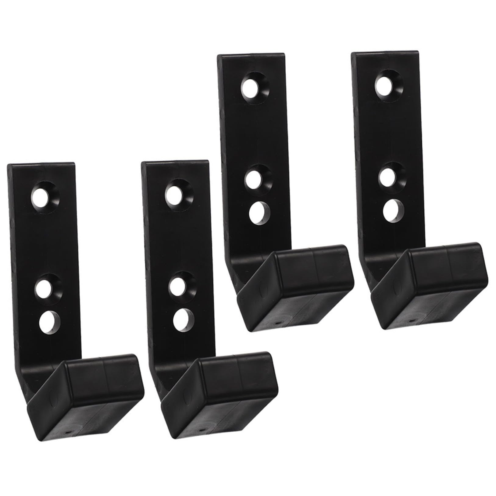 Beavorty Porta Bilanciere da Muro in PC Nero, Supporto per Pesi Palestra Leggero e Facile da Installare, Set 4 Pezzi per Garage Gym e Uso Commerciale
