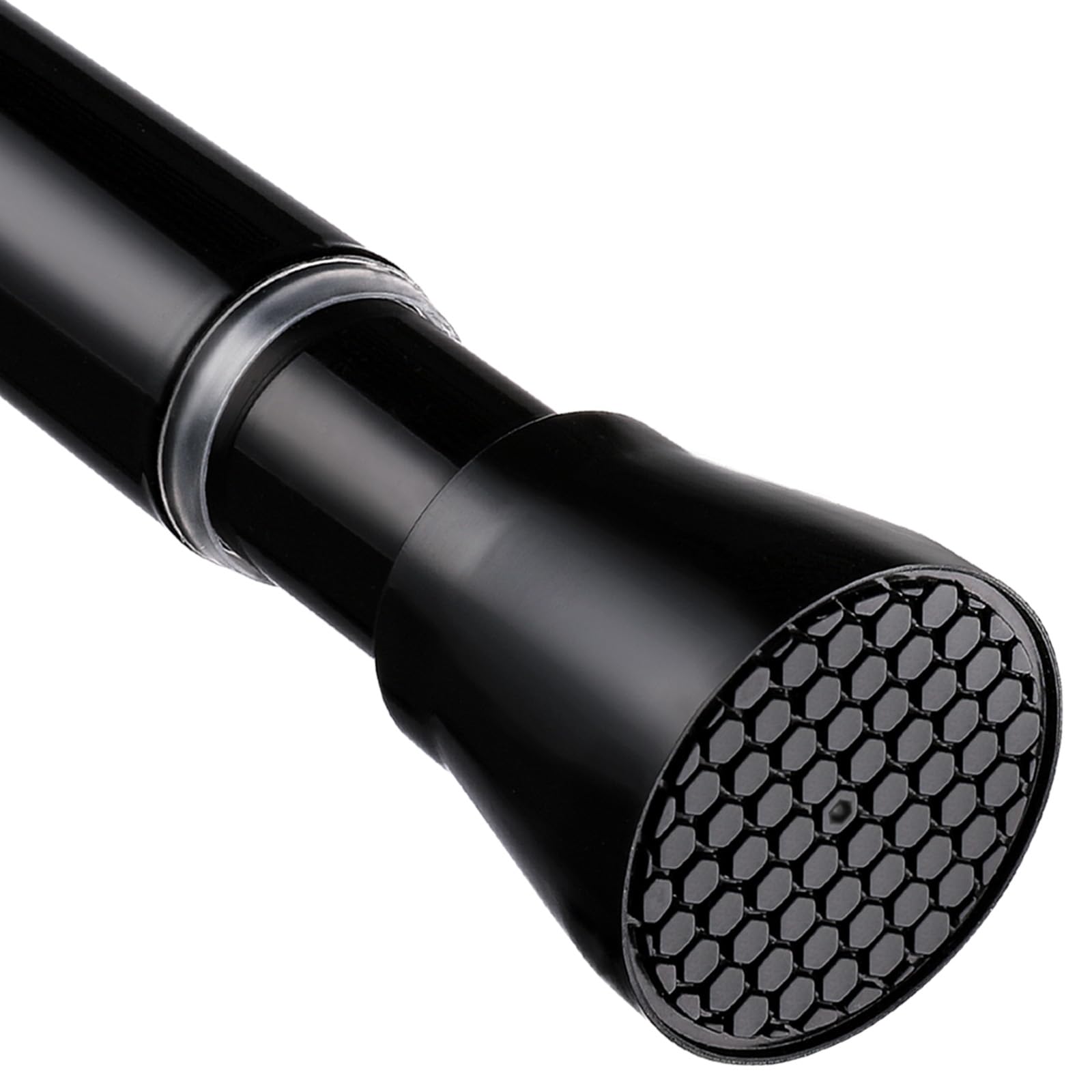 Photo 1 of Black Shower Curtain Rod 40-73 inch Black Shower Rod Tension Curtain Rod No Drilling Shower Curtain Rods Spring Tension Shower Rods for Bathroom