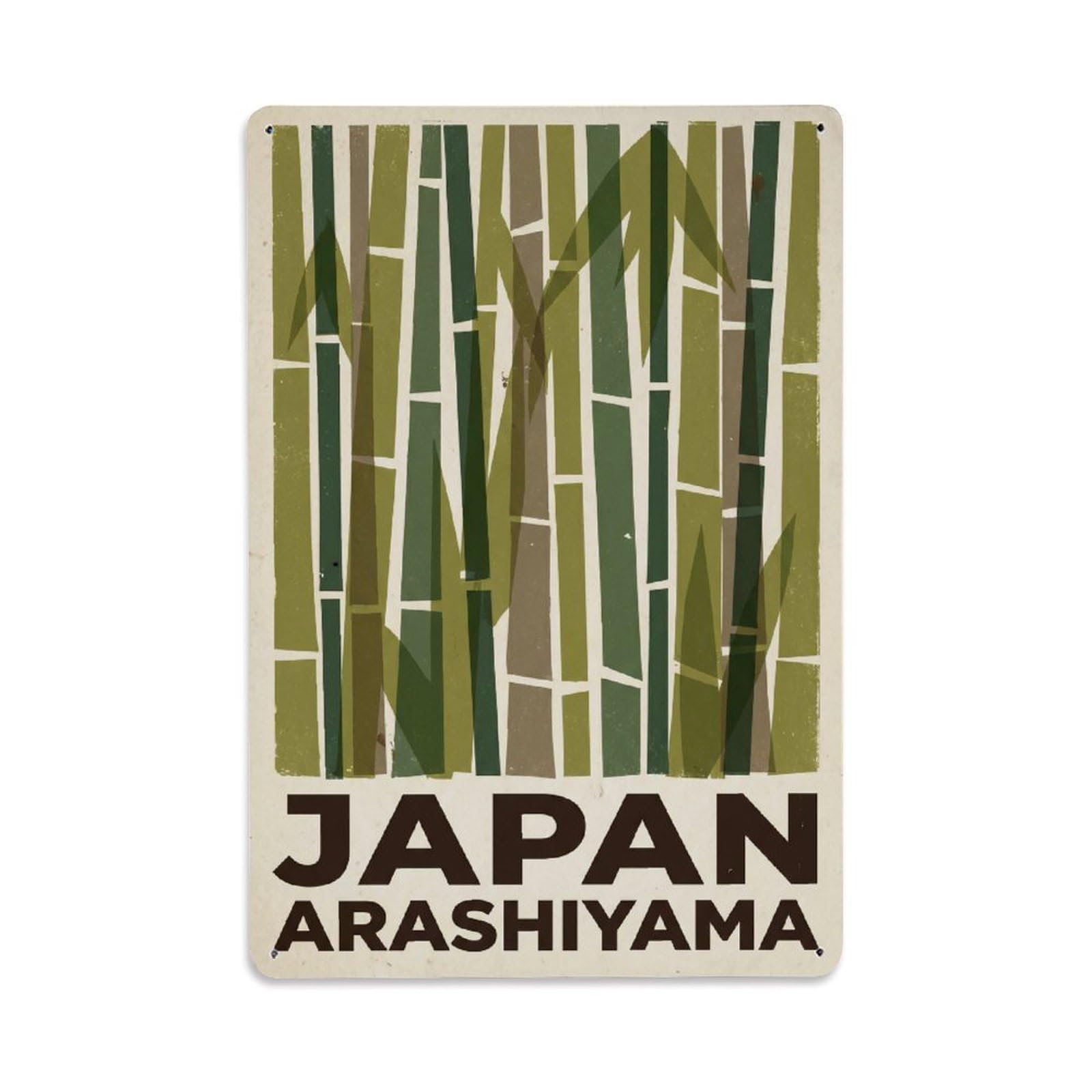 Metal Tin Sign Vintage Travel Japan Arashiyama