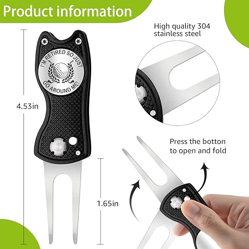 Miniatura 2 de Pishavi I'm Retired So Just Go Around Me - Divertida herramienta de reparación de golf Divot, marcador de pelota de golf para papá, accesorios de