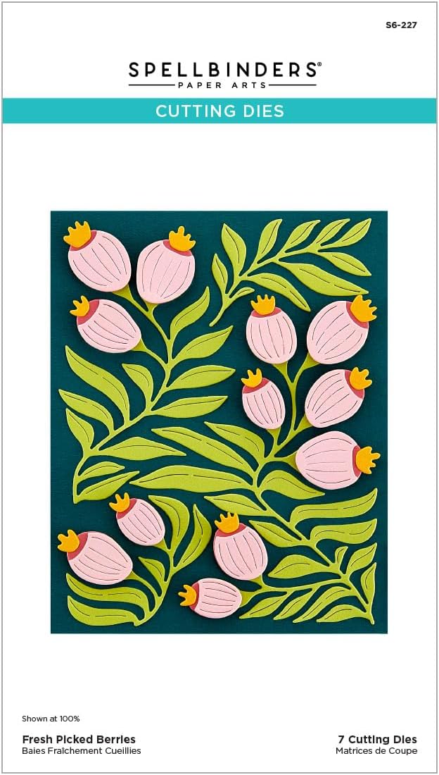Spellbinders S6-227 Fresh Picked Berries Etched Dies from The Fresh Picked Collection