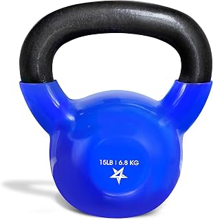 Yes4All Vinyl Coated Cast Iron Kettlebell 5-100 LB - Durable Floor-Friendly Strength Training for Home Gym Workouts