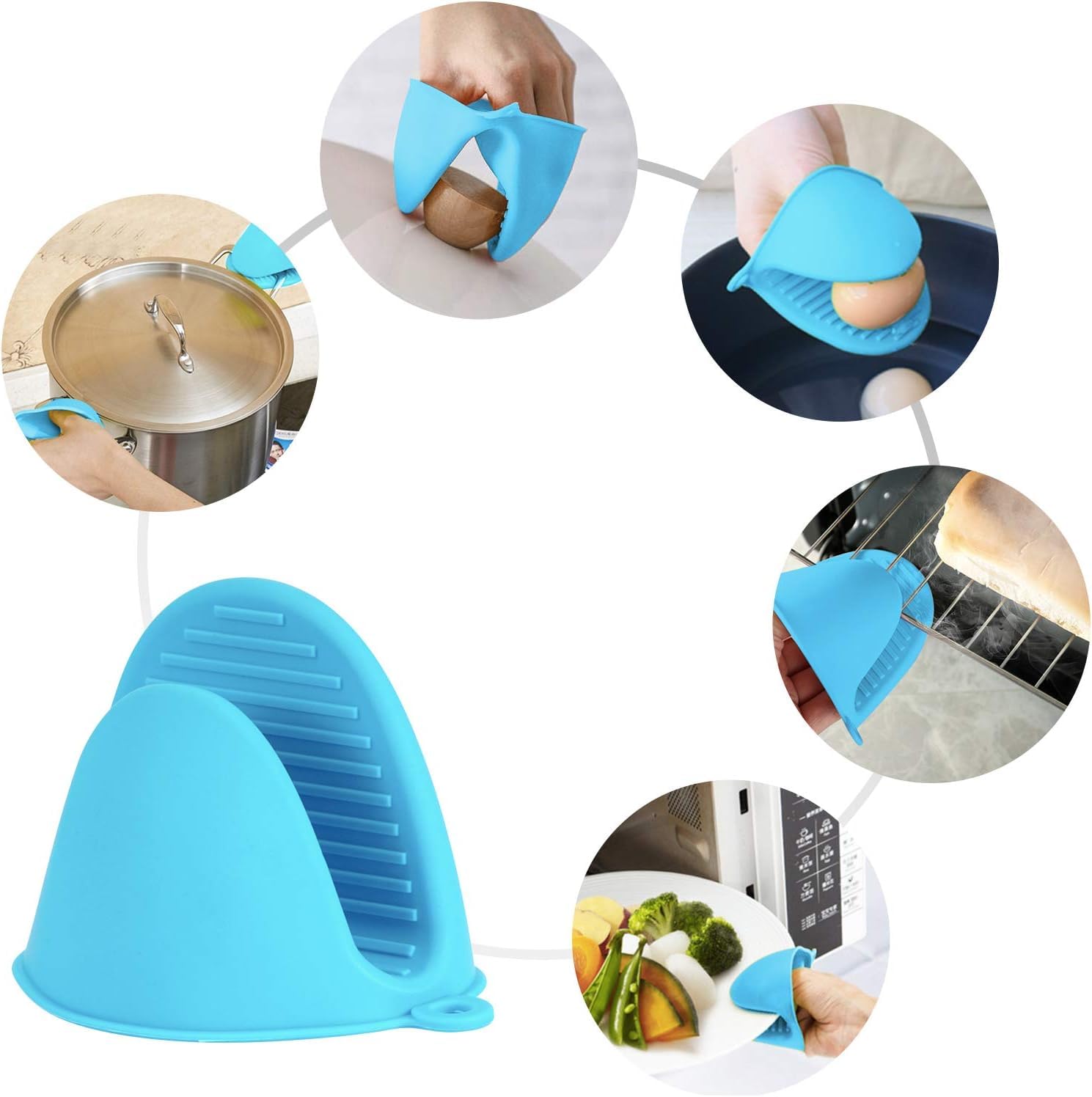 PureBake Baking Gloves for Oven and Microwave - 2PCS Silicone Oven Mitts Heat Resistant, Silicone Potholders for Kitchen, Mini Rubber Oven Glove Kitchen Mittens, Cute Cooking Mitts (Random Color) - Image 6 thumbnail