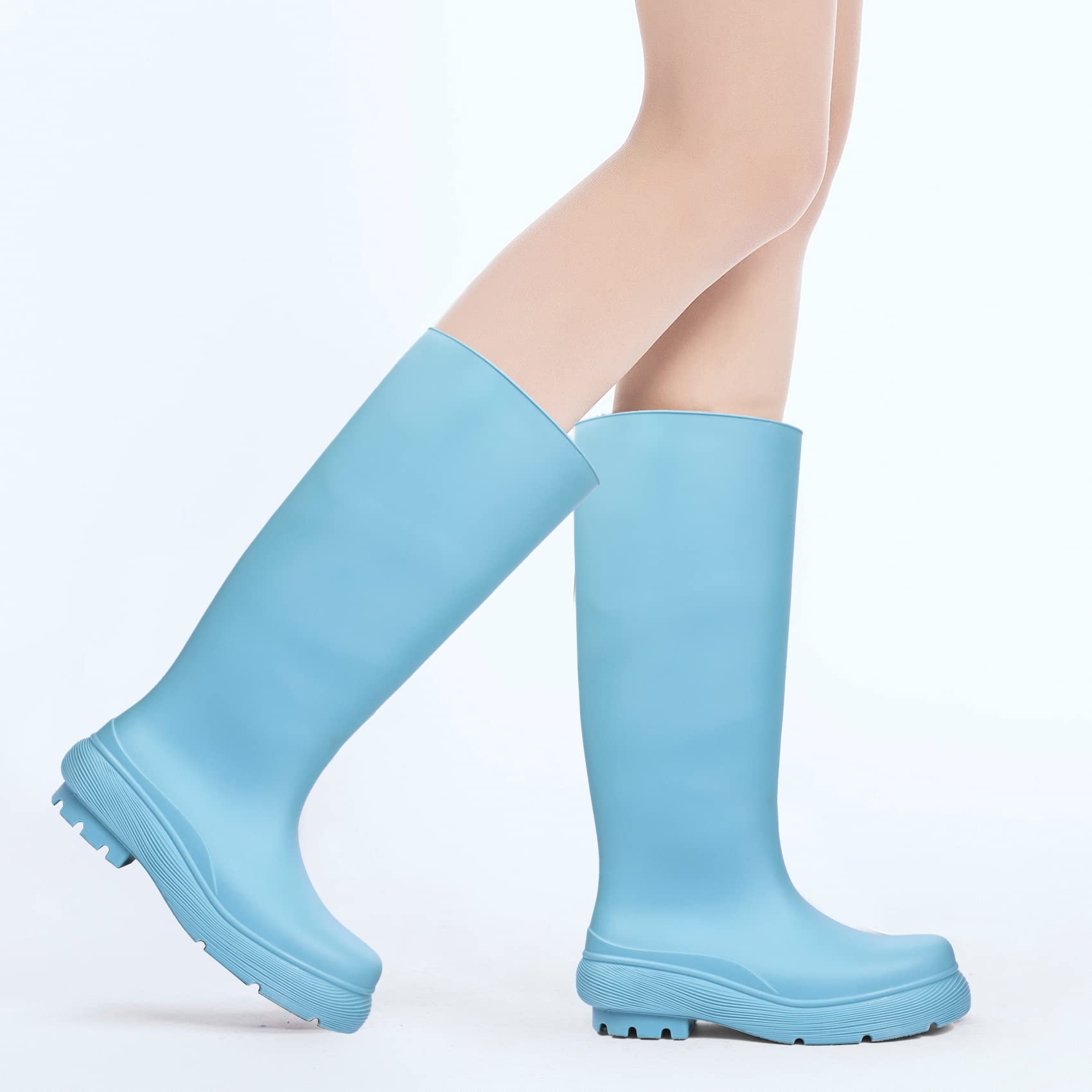 For Women DKSUKO Waterproof High Top Rain Boots With Lace Up Malta