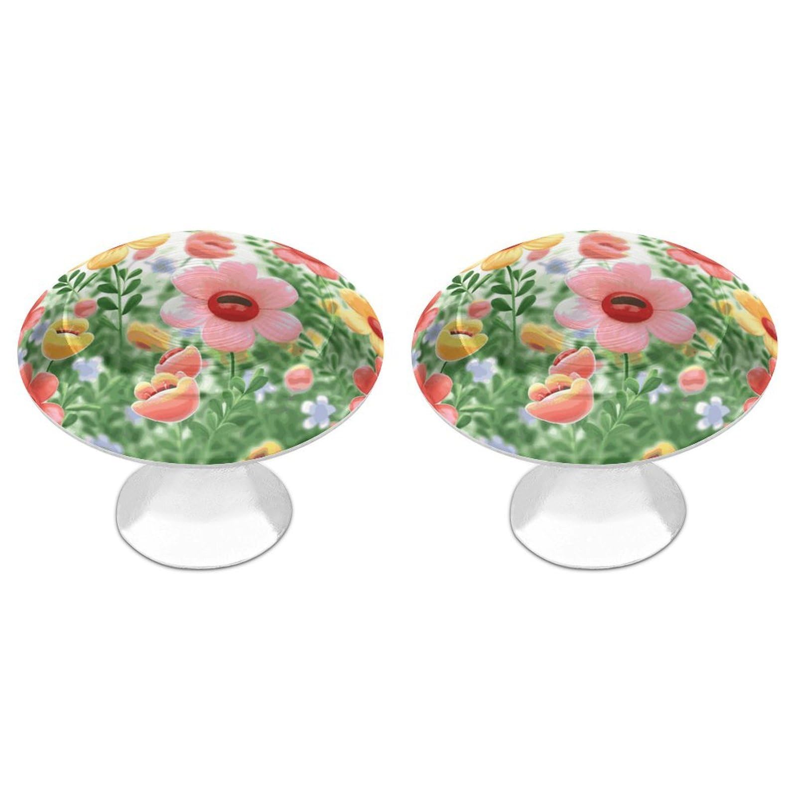 Btcowzrv Style Happy Flower 2 Pack Cabinet Knobs Drawer Pulls