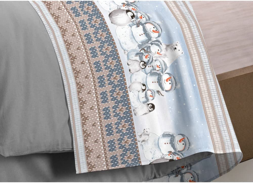 IlGruppone Completo Letto Flanella Fantasia Gnomi Made in Italy 3 Misure 3 Color