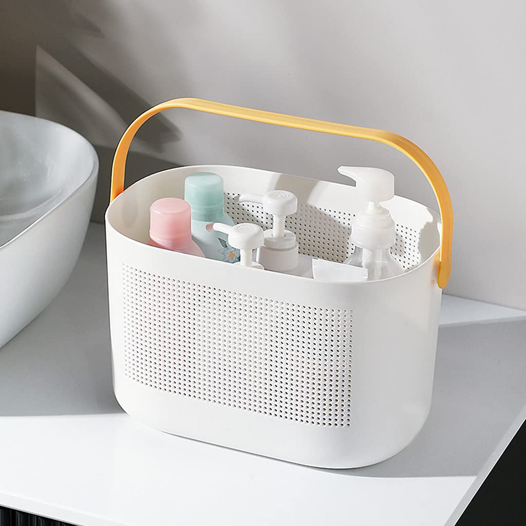 Haundry Cestino Portaoggetti Doccia 3 Scomparti – Plastica Trasparente Con Manico, Grigio