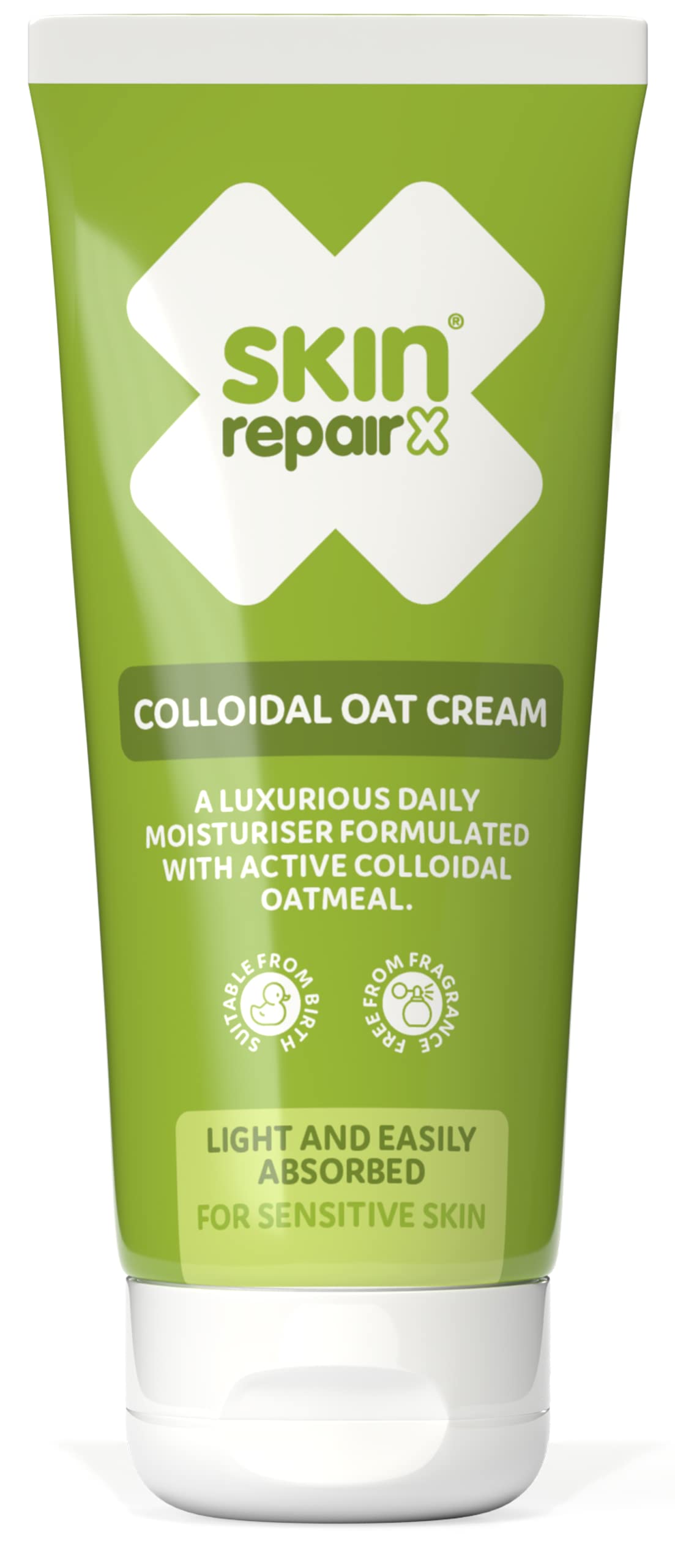 Colloidal Oat Cream 100ml for Dry Skin, Eczema, Psoriasis, Sunburn, Chicken Pox, Vegan, Fragrance Free, Suitable from Birth, Soap Substitute