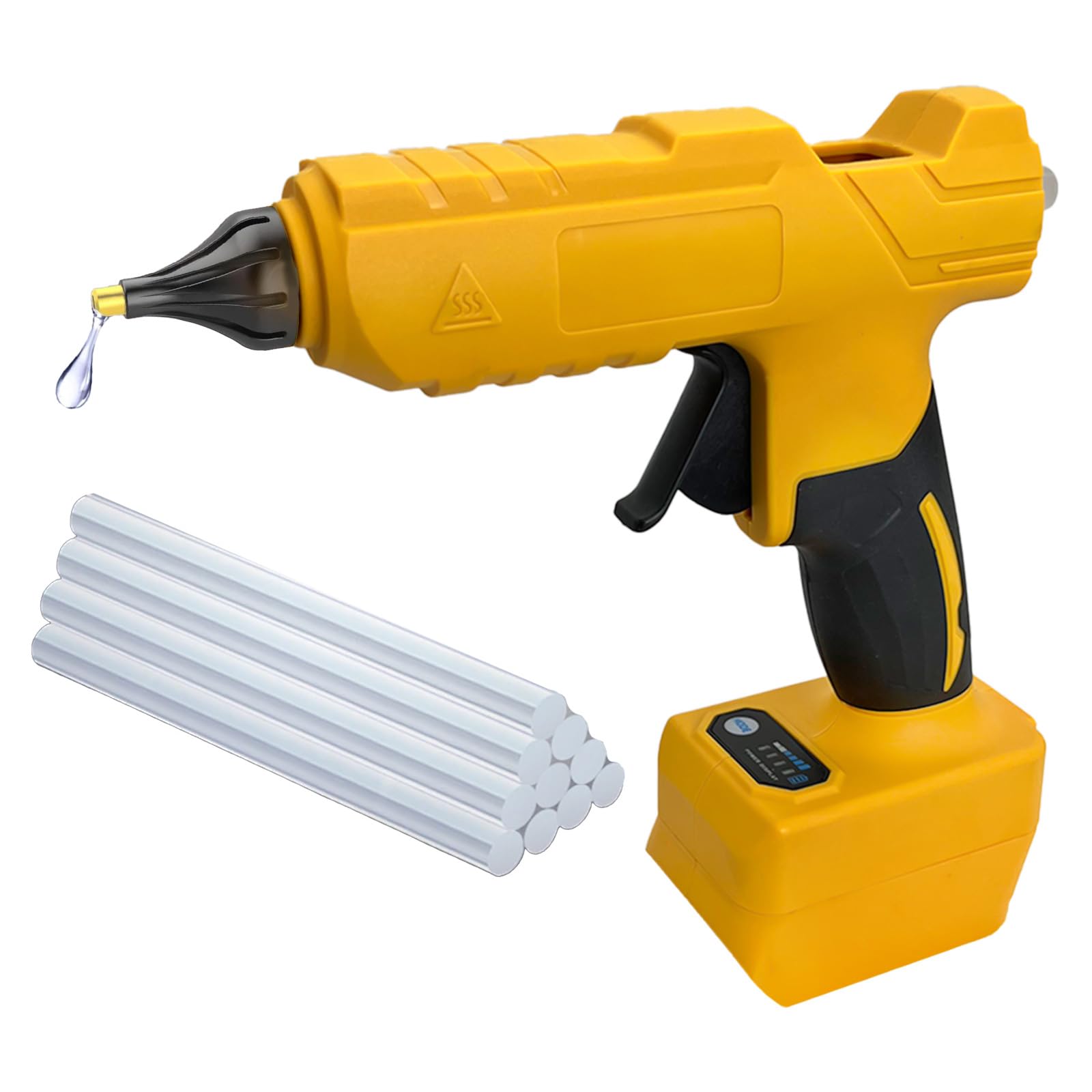 100W Hot Glue Gun Cordless,Compatible with Dewalt 20V Battery,with 10pcs Glue Sticks,15S Heating Fast,Great for Repair Crafts DIY (No Battery)