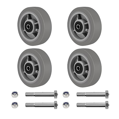 Ruedas giratorias resistentes de 6 x 2 pulgadas, ruedas industriales, ruedas de goma, juego de 4 con capacidad de hasta 2800 libras