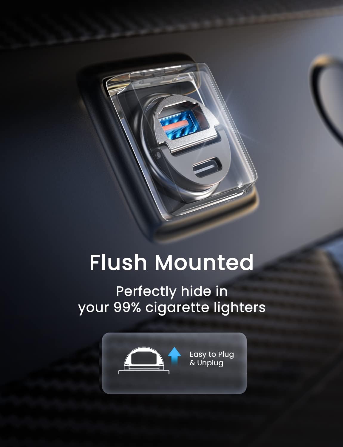 USB C Car Charger, [2021 Upgrade] 30W PD / 30W QC Super Fast Charge [Flush Fit], AINOPE Smallest Cigarette Lighter USB Charger, Compatible with iPhone 13/13 Pro Max, iPad Mini/Pro, Samsung : Cell Phones & Accessories