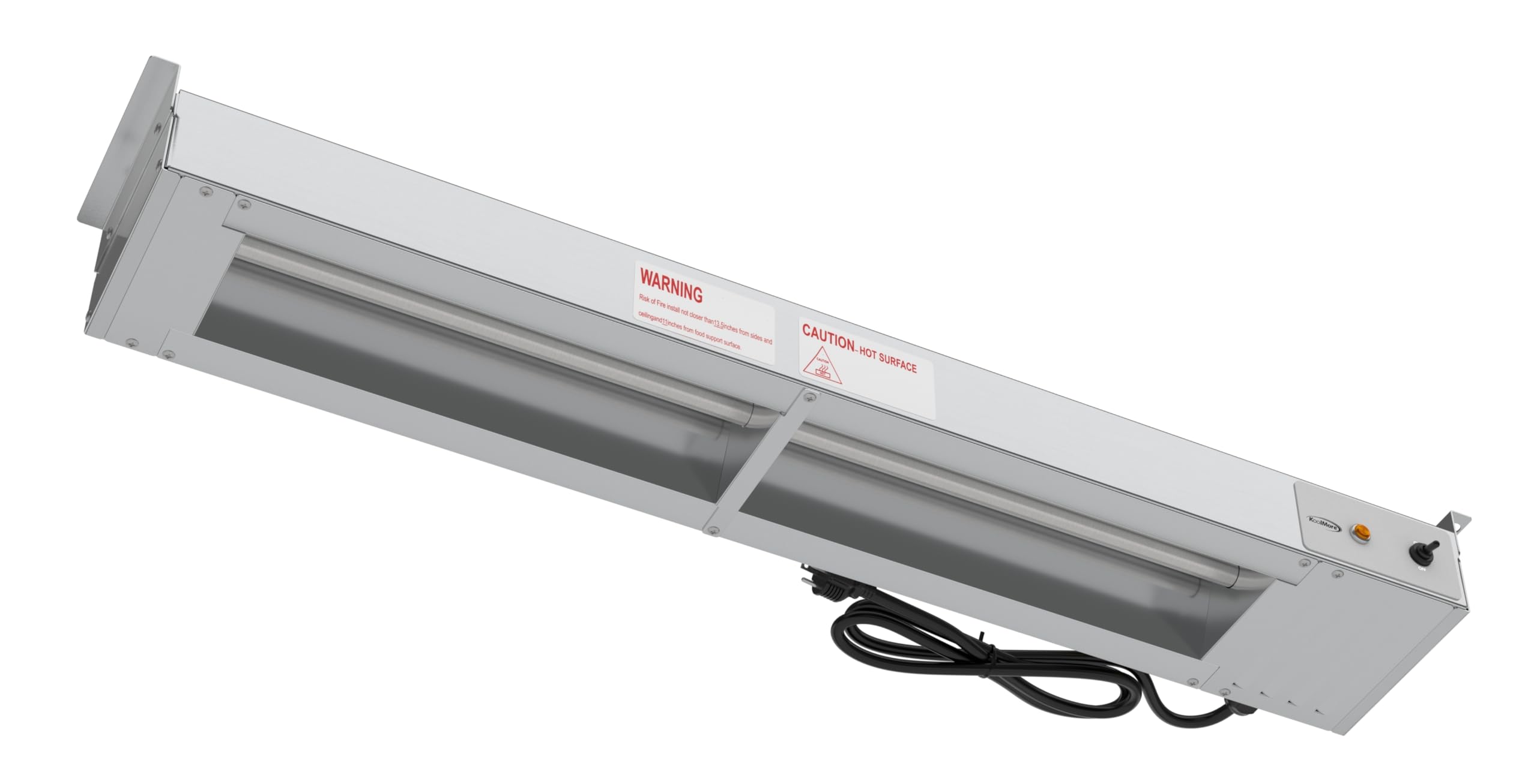 KoolMore 36 in. High Wattage Commercial Food Strip Warmer with Toggle Controls and Cord - 120V, 850W, UL Listed in Stainless-Steel (KM-WSTRIP-36)