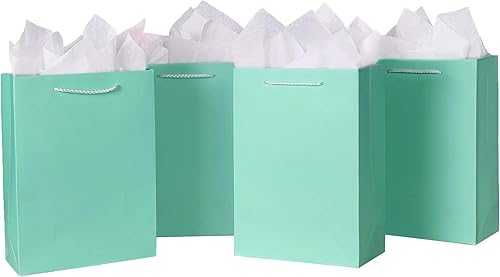 10 bolsas de regalo con papel de seda de 8 x 4 x 11 pulgadas.