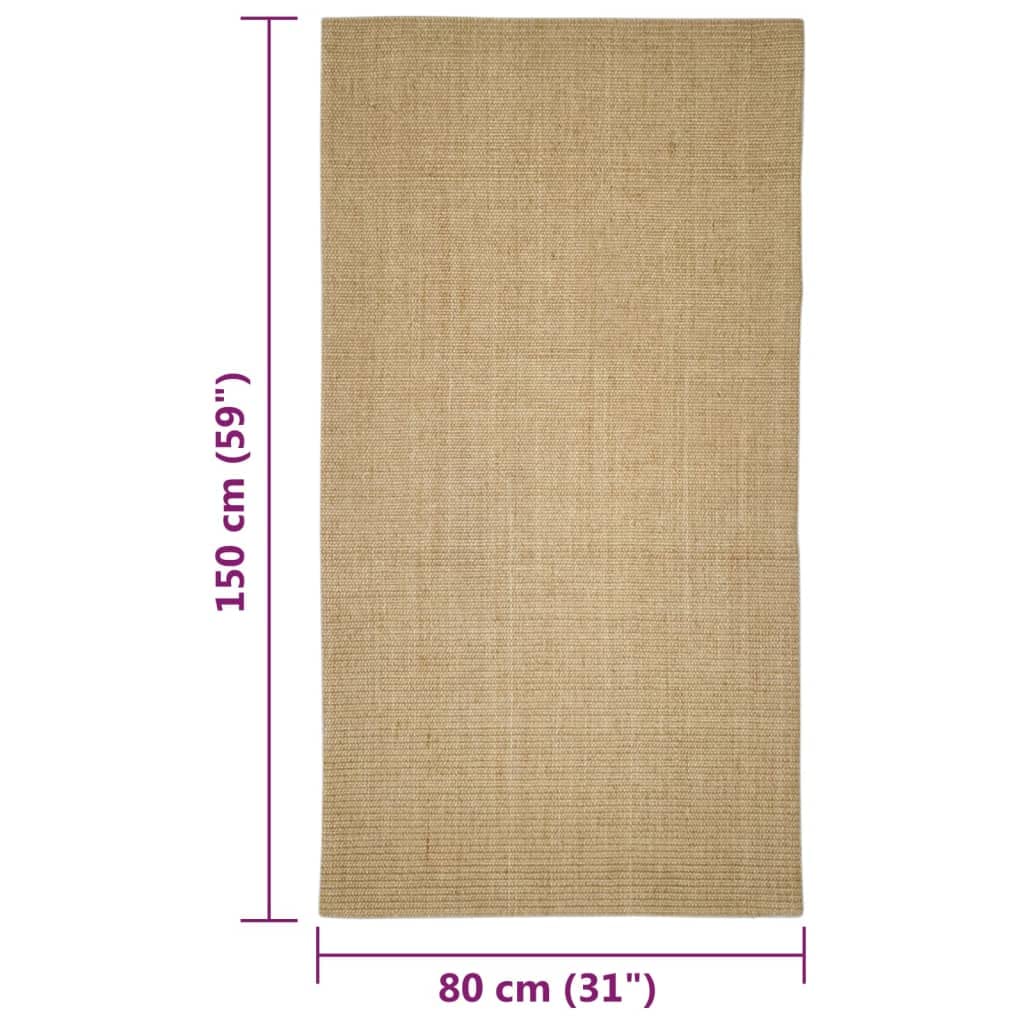 Sisal-Teppich für Kratzbaum 80x150 cm langlebiges Katzenzubehör mit Rutschfester Rückseite ideal zum Kratzen Spielen und Schlafen für Innenräume