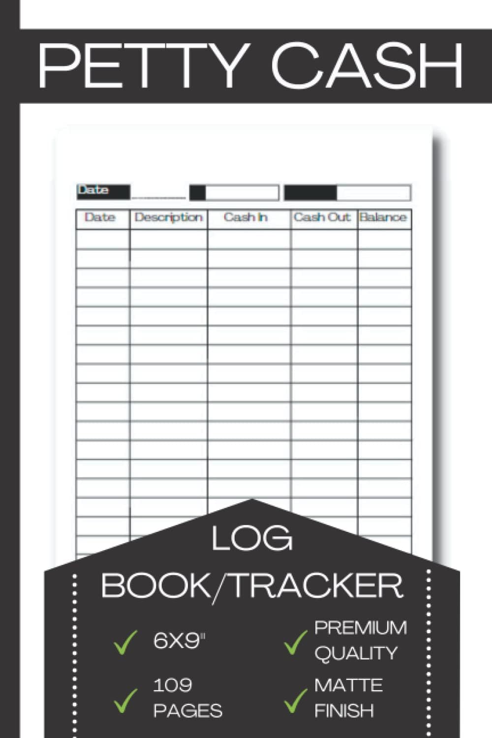 Petty Cash Tracker: Cash Flow Ledger | Record Book for Bookkeeping and Tracking Income & Expenses for Business | Petty Cash Log Book Register, Record, Receipt, Voucher Logbook